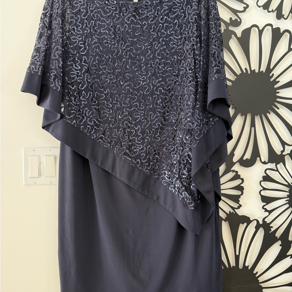 Elegant Navy Sequin Dress